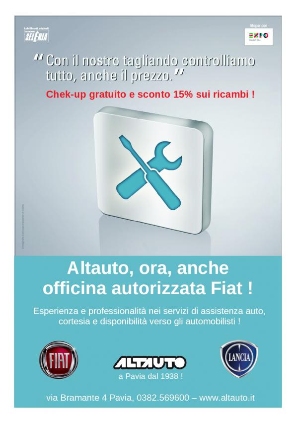 Altauto, da ora anche officina autorizzata Fiat !